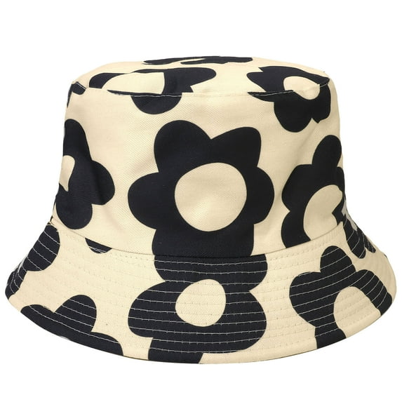 Reversible Bucket Hat For Men Women Summer Travel Beach Outdoor Fishing Hat 100% Cotton - J899-White