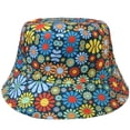 thumbnail image 1 of Reversible Bucket Hat For Men Women Summer Travel Beach Outdoor Fishing Hat 100% Cotton - J906-Blue, 1 of 5