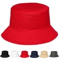 thumbnail image 1 of Reversible Bucket Hat For Men Women Summer Travel Beach Outdoor Fishing Hat 100% Cotton - Red/Black, 1 of 7