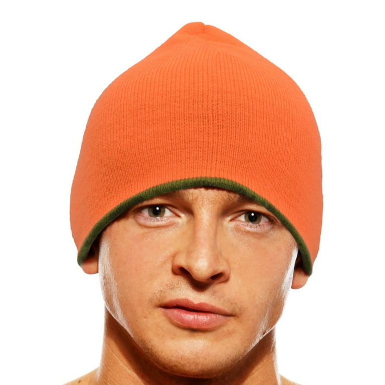 Tirrinia Reversible Camo Neon Orange Beanie, Blaze Orange and