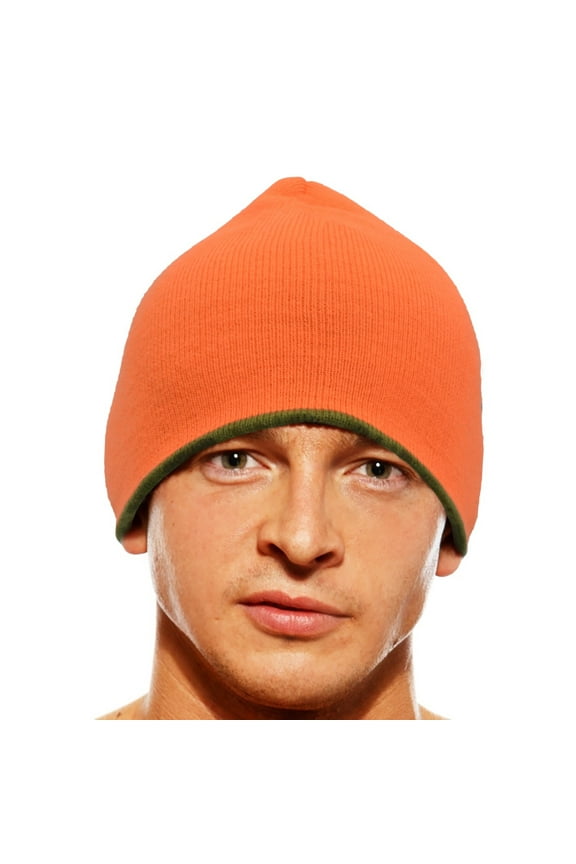 Reversible Camo Neon Orange Beanie