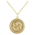 thumbnail image 1 of Reversible Cancer Zodiac Sign Charm Coin Pendant Necklace in Solid Gold (22 Inches), 1 of 4