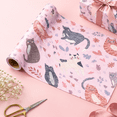 Reversible Cat Design Wrapping Paper Roll - Pink And White Polka Dot On ...