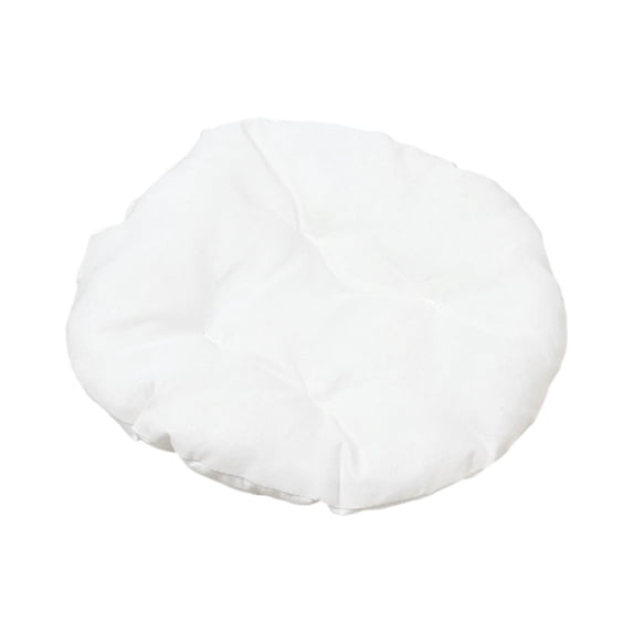 Reversible Cat Sleeping Pad, Comfortable Round Pet Mat with Soft Resilient Filling, Breathable All-Season Cushion for Cat Bed Basket Crate Kennel, Double-Sided Design Solid & Pattern, 19.7in, White