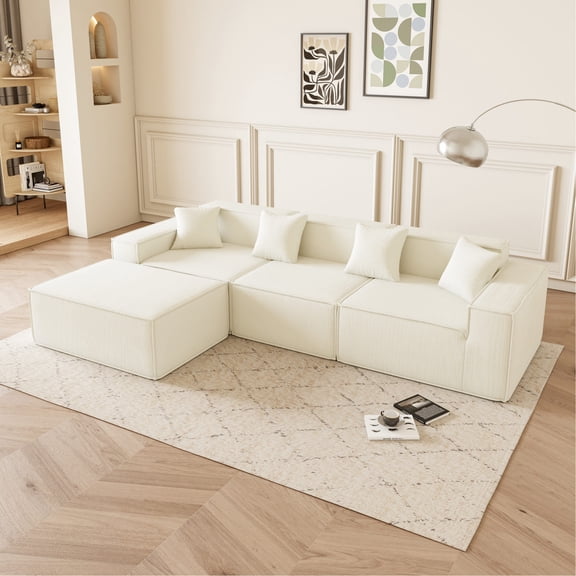 Reversible Chaise L-Shaped Couch / Ideal for Small Space Living