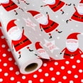 thumbnail image 1 of Reversible Christmas Wrapping Paper Roll - 17 Inch X 33 Feet - Grey Christmas Wrapping Paper,Santa Claus Wrapping Paper,Red Polk Dots for Winter Gift Wrap,New Year, Party and Holiday, 1 of 14