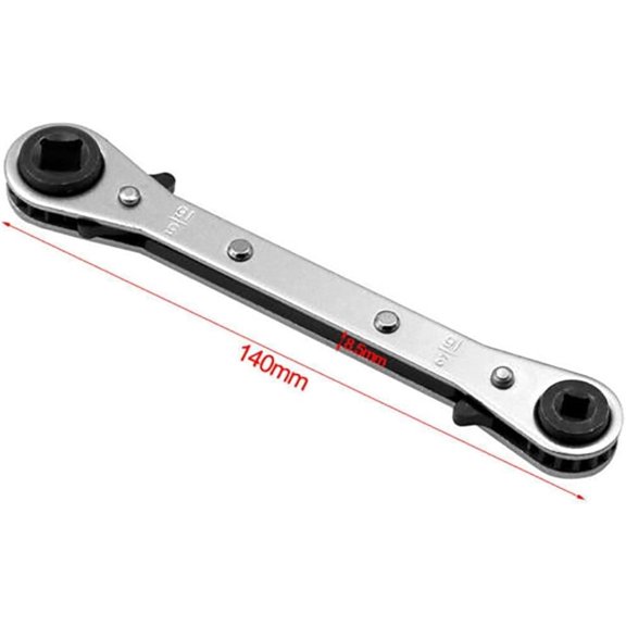 Reversible Chrome-Plated Ratchet Wrench, Heavy-Duty Spanner for Refrigeration Service, Compressor and Maintenance, Square Port Tool