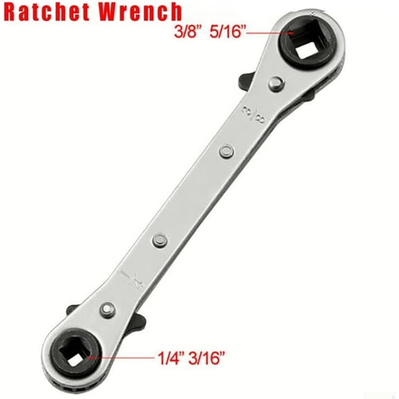 Reversible Chrome Refrigeration Wrench, Heavy-Duty Tool for HVAC & Compressor
