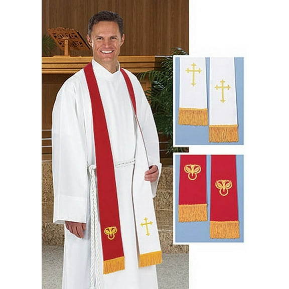 Reversible Clergy Stoles (Red/White)