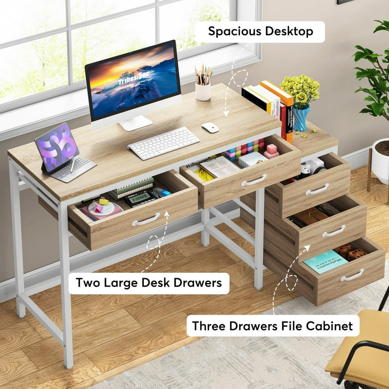 Bed Bath Beyond Reversible Computer Desk with File Cabinet and Drawers Rustic Brown Walmart