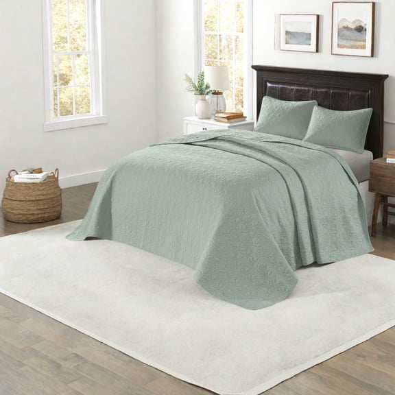 Reversible Cotton Bedding Set Seafoam Oversized and Antimicrobial Design for Home Comfort