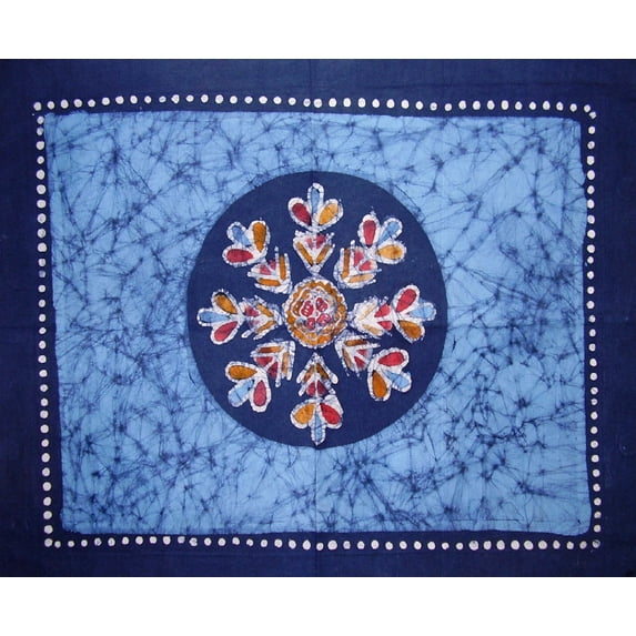 Reversible Cotton Pillow Sham Authentic Batik 28" x 24" Multi Color