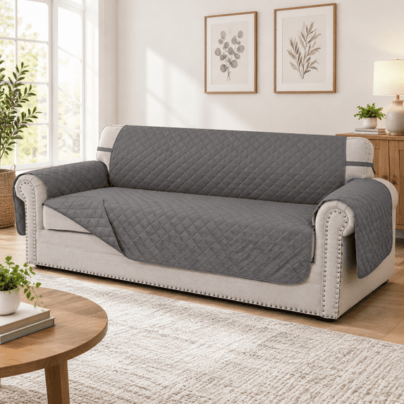 Reversible Couch Cover For 3 Cushion Sofa Dogs Water Resistantniture ...