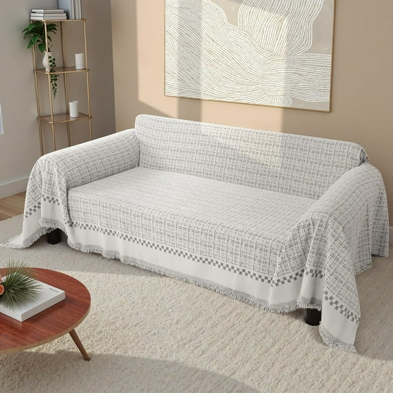 Reversible Couch Covers for 3 Cushion Couch Sofa, Modern Chenille Large L-Shaped Sectional Couch Covers, Mottled Texture Soft Washable Sofa Slipcover for Sectional, 71" x 118"