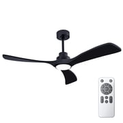 Reversible DC Motor Ceiling Fan 52 Inch with Light, App & Remote, Smart Fan for Living Room Patio,Black