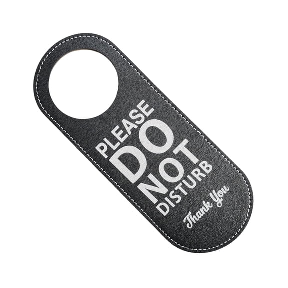 Reversible Do Not Disturb Door Sign Reuseable Soft PU Leather Please Sign For Meeting Room Privacy