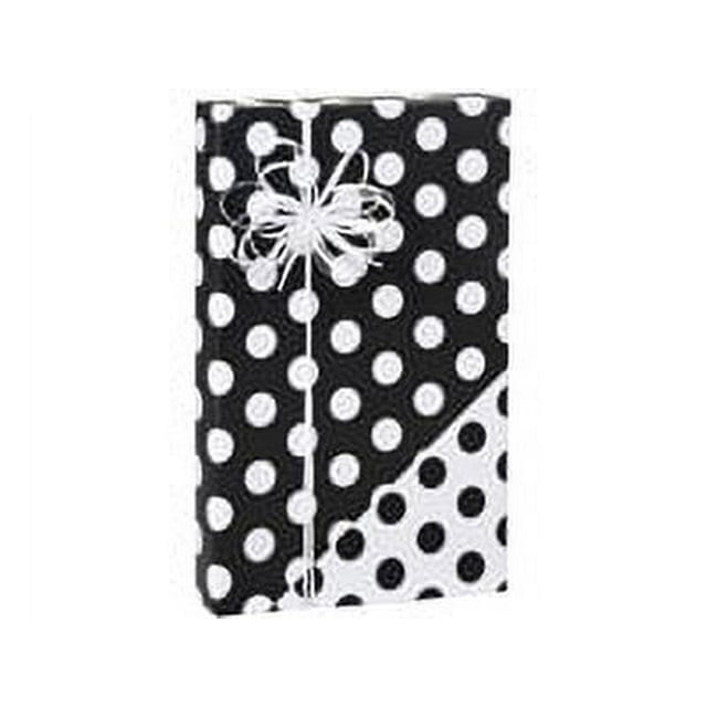 Reversible Double-Sided Black and White Polka Dot Birthday / Special Occasion Gift Wrap Wrapping Paper-16ft