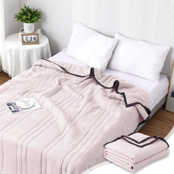 Reversible Double-Sided Cooling Comforter for Hot Sleepers, All-Season Ice Fiber Blanket with Night Sweat Relief