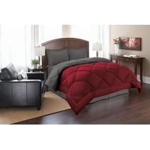 Reversible Down Alternative Comforter, Medium Weight Bedding for All Season Hypoallergenic-King/Cal King, Red/Gray
