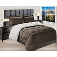 thumbnail image 1 of Reversible Down Alternative Micro-Suede 3-Piece Comforter Set King Chocolate Brown, 1 of 5