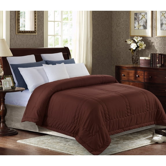 Reversible Down Alternative Super Soft Microfiber Chocolate King Blanket