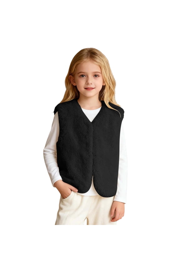 Reversible Vest for Children, Winter Warm Padded Sleeveless Jacket, Children's Outerwear for Boys and Girls