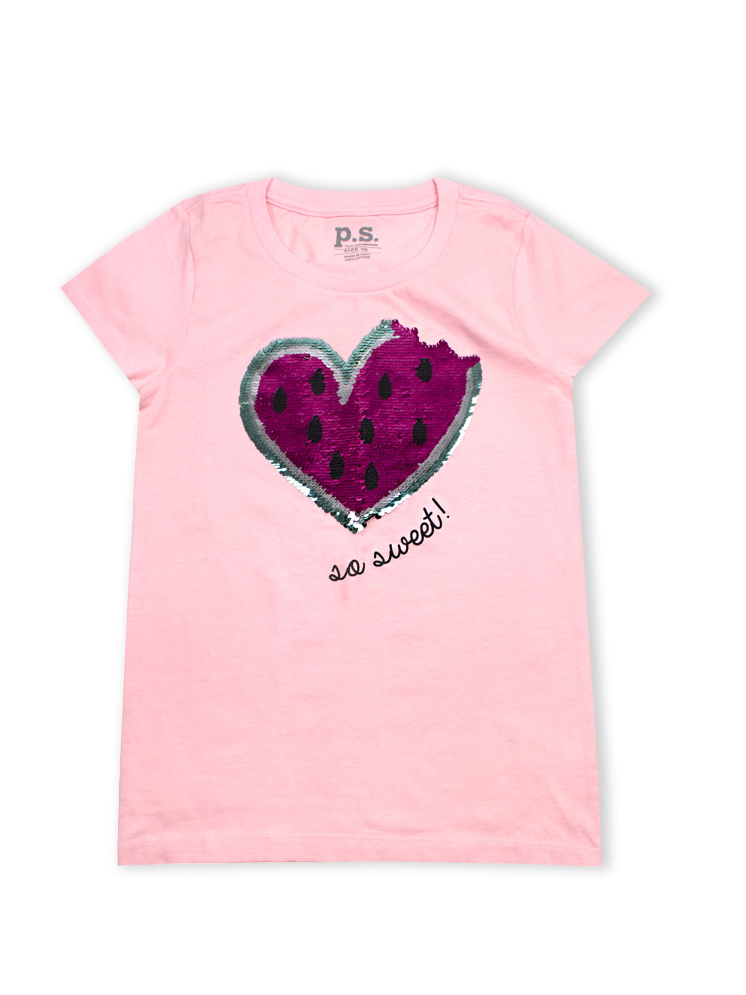 Reversible Flip Sequin Graphic T-Shirt (Little Girls & Big Girls ...