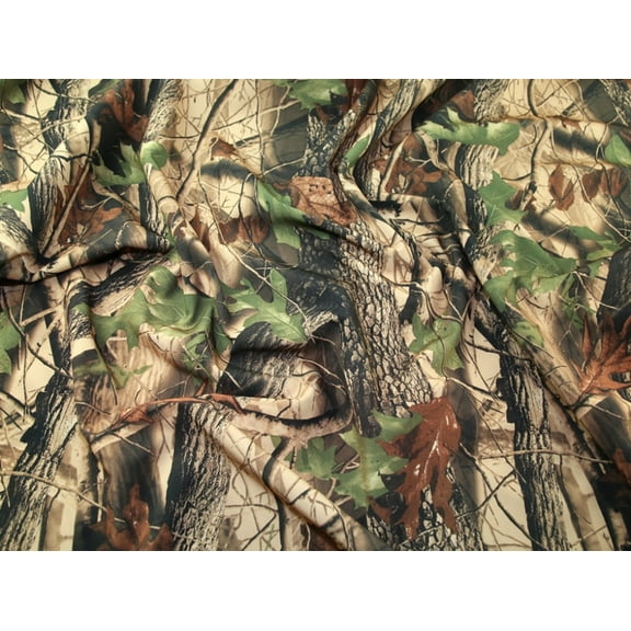 Reversible Forest Print & Fleece Backing Coat Weight Fabric - per yard