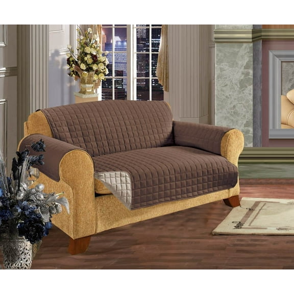 Reversible Furniture Protector Great for Pets and Children,Sofa Size Chocolate Cream