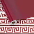 thumbnail image 1 of Reversible Geometric Wrapping Paper, 17 Inch x 33 Feet (47 sq.ft) Greek Key Pattern and Solid Red Design for Christmas, Holiday, Season Party Celebration, 1 of 7