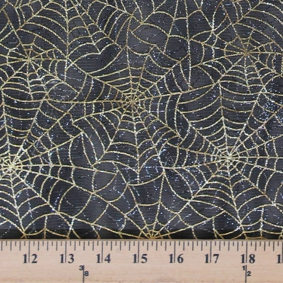 Reversible Gold Silver Metallic Spiderweb Soft Netting by the Yard (S1410)