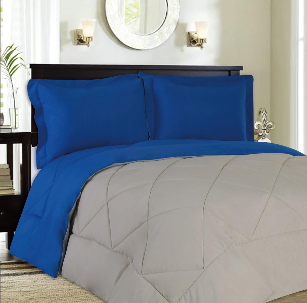 Reversible Goose Down Alternative 3 Piece Comforter and Sham Set