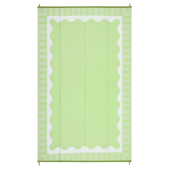 Reversible Grey Outdoor Rug Waterproof Mark Resistant Plastic Mat, Modern Durable Easy Clean for Garden Backyard Deck Camping