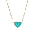 thumbnail image 1 of Reversible Heart Initial Necklace By Pink Box in Gold Tone - Teal, 1 of 1