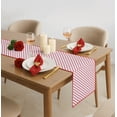 thumbnail image 1 of Reversible Hearts Table Runner - 14" x 72" - 100% Cotton, Red & Ivory, 1 of 11