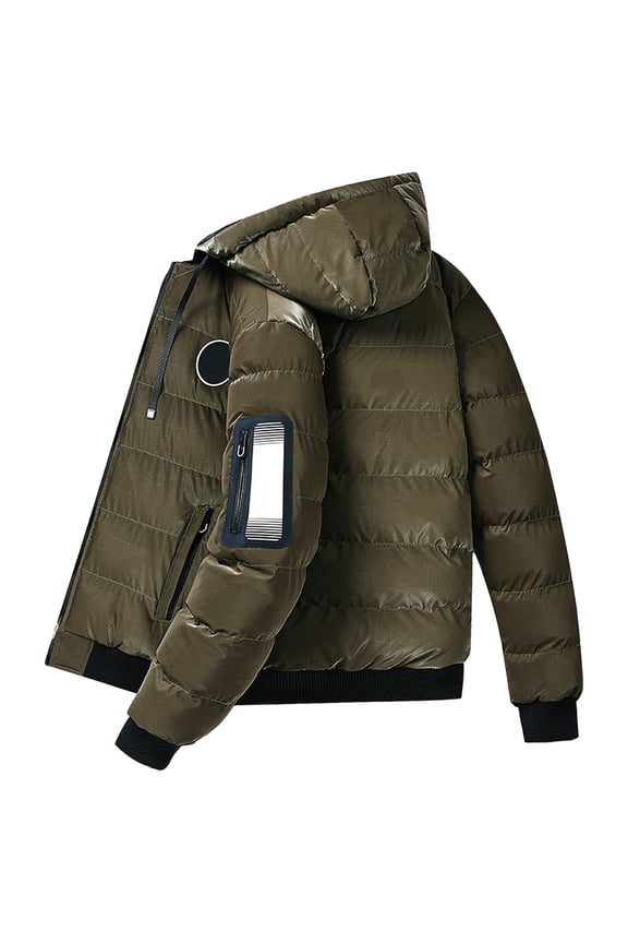 Reversible Hooded Jacket Heavy Duty Winter Coat With Detachable Lined Hood For Extreme Cold Weather And Warmth