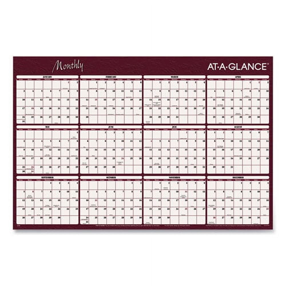 Wet-erase Marker Calendar AT-A-GLANCE 2026 Erasable Calendar, Dry Erase Wall Planner, 32" X 48", Extra Large, Vertical, Reversible (PM3102826 Dry Erase Calendar - View #6
