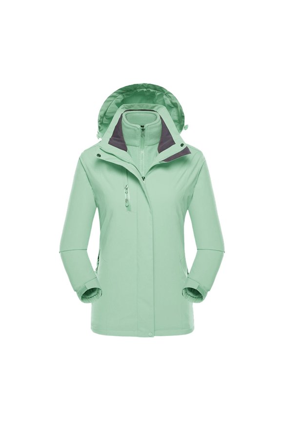Reversible Jacket Women Solid Color Fleece Lined Thick Warm Hooded Reversible Jacket For Two Looks In One Winter Jacket Women's Down Jacket