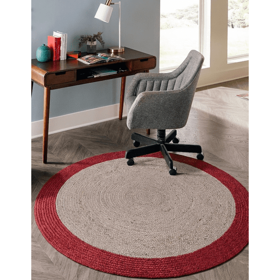 Reversible Jute Area Rug 4x4 Feet Red & Gray - Walmart.com