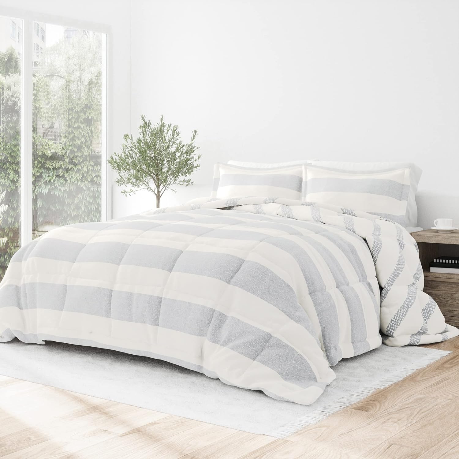 Reversible King Size Comforter Set (3 Piece) Bring Luxury Home with