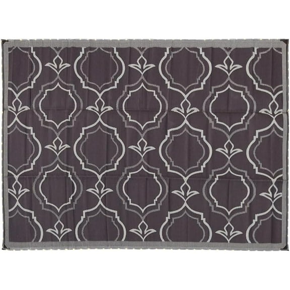 Reversible LED Illuminated RV Patio Mat - Magnolia Design | 9’ x 12’ - Perfect for Camping and Outdoor Use