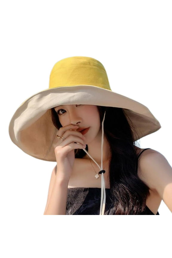Reversible Large Bucket Hats for Woman Foldable Sunhat UV Sun Protection Wide Brim Sun Hat Summer Beach Cap Sunshade Hats for women