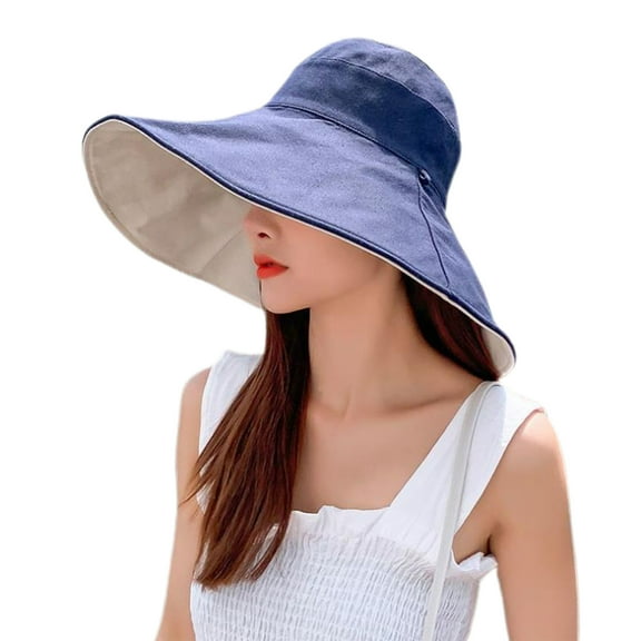 Reversible Large Bucket Hats for Woman Foldable Sunhat UV Sun Protection Wide Brim Sun Hat Summer Beach Cap Sunshade Hats for women