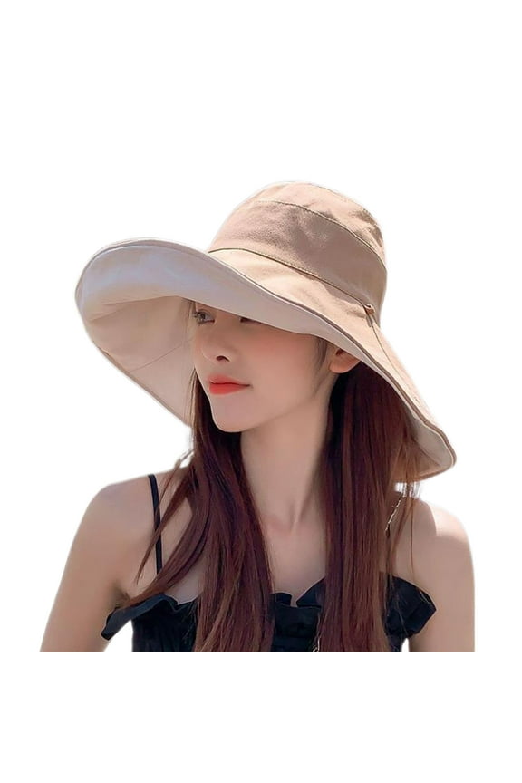 Reversible Large Bucket Hats for Woman Foldable Sunhat UV Sun Protection Wide Brim Sun Hat Summer Beach Cap Sunshade Hats for women