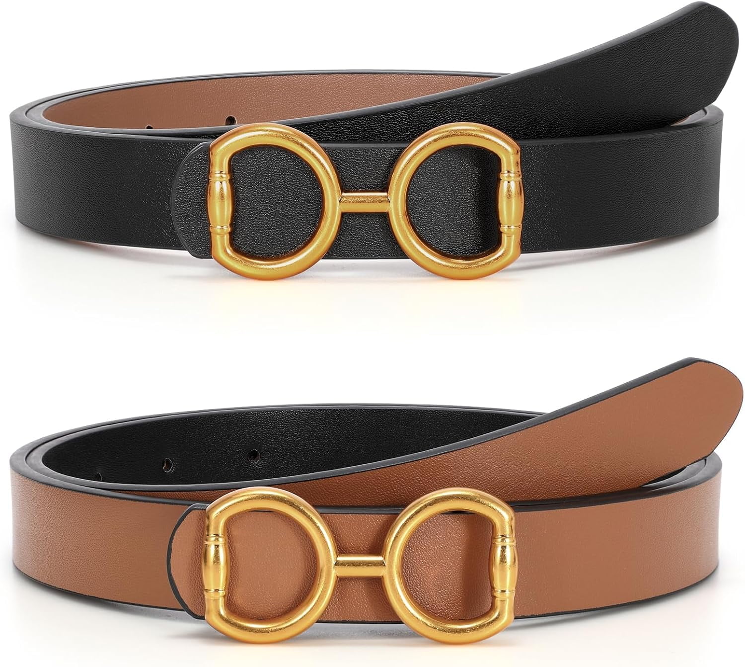 Reversible Leather Belt for Women, Fashion Ladies Belt for 