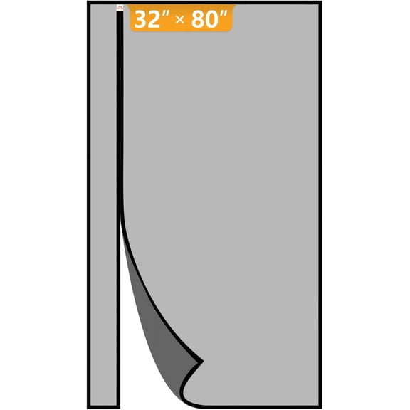 Reversible Left/Right Opening Magnetic Screen Door Fits Size 32"x80", 34"x81", Removable Upgraded Polyester Mesh with Strong Magnets for Front/Back Patio Door, Black
