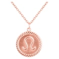 thumbnail image 1 of Reversible Leo Zodiac Sign Charm Coin Pendant Necklace in Solid Gold (20 Inches), 1 of 4