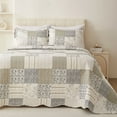 thumbnail image 1 of Reversible Lightweight Quilts 3pcs Bedding Set Multi Patterned Coverlet, 1 of 8