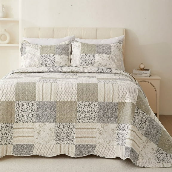 Reversible Lightweight Quilts 3pcs Bedding Set Multi Patterned Coverlet