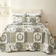 thumbnail image 1 of Reversible Lightweight Quilts 3pcs Bedding Set Multi Patterned Coverlet, 1 of 8